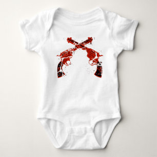 Retro Crossed Pistols Baby Bodysuit