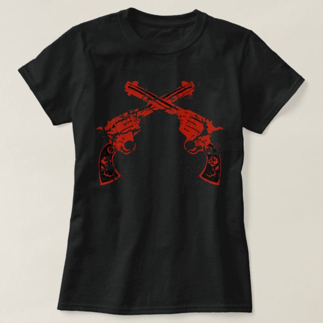 Retro Crossed Pistols T-Shirt (Design Front)