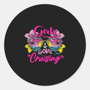 Retro Cruise Girls Gone Cruising Vacation Trip Fun Classic Round Sticker