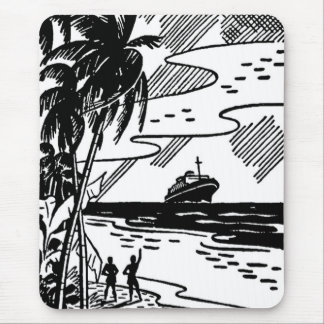 Retro Cruise Ship Mouse Pad