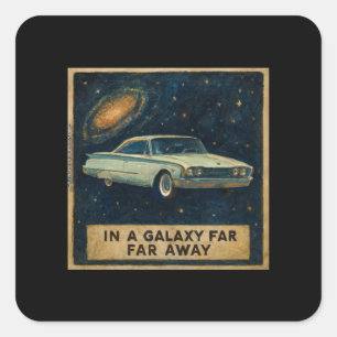 Retro Cruiser in Deep Space Square Sticker