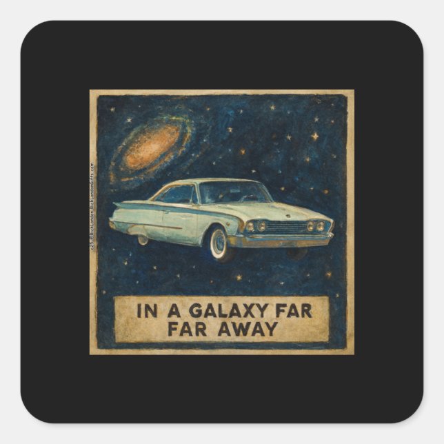 Retro Cruiser in Deep Space  Square Sticker (Front)