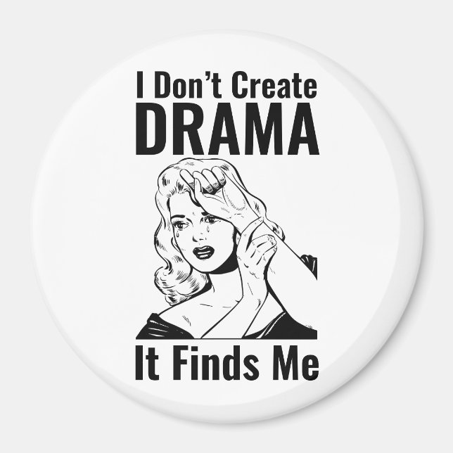 Retro Crying Woman Drama Magnet (Front)