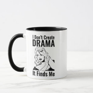 Retro Crying Woman Drama Mug