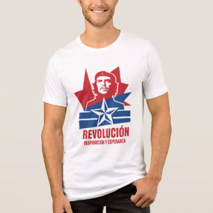 Retro Cuban Poster Style – Red, Blue & White Grap Tri-Blend Shirt