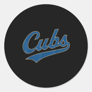 Retro Cubs Nickname Vintage For Women Men Boy Kids Classic Round Sticker