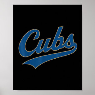 Retro Cubs Nickname Vintage For Women Men Boy Kids Poster