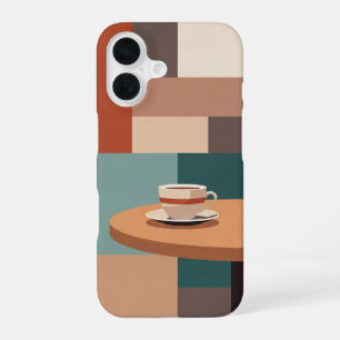Retro Cup on Rounded Table iPhone 16 Case
