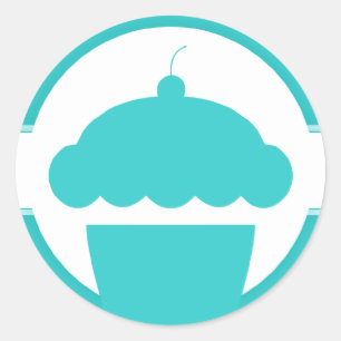 retro cupcake classic round sticker