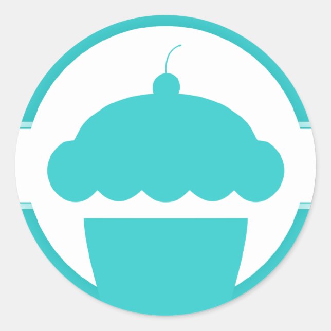 retro cupcake classic round sticker (Front)