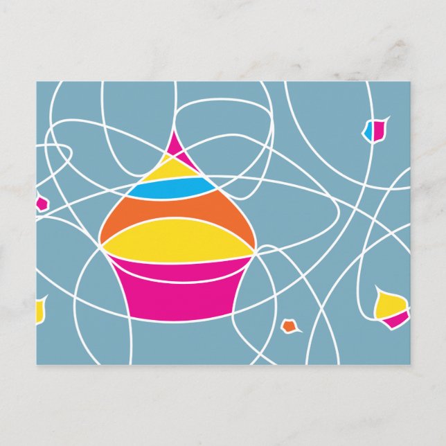 retro CUPCAKE shapes party invitation (Front)