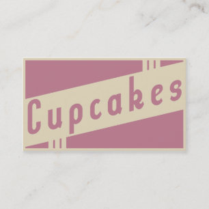 retro cupcakes business card