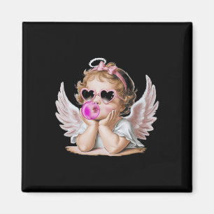 Retro Cupid Angel Valentine Day Vintage Cupid Blow Magnet