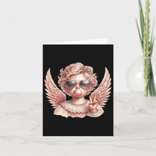 Retro Cupid Valentine Blowing Bubble Valentine Day Card