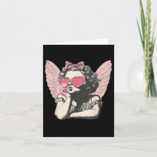 Retro Cupid Valentine Day Cute Vintage Cupid Blowi Card