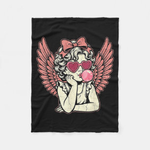 Retro cupid valentine day cute vintage cupid fleece blanket