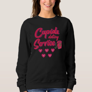 Retro Cupid's Dating Service Funny Valentine's Day Sweatshirt