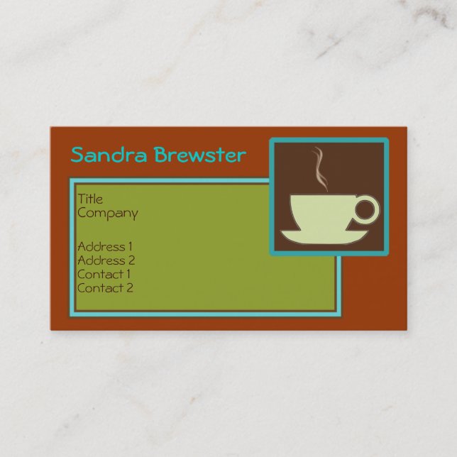 Retro Cuppa Coffee Business Card (Front)