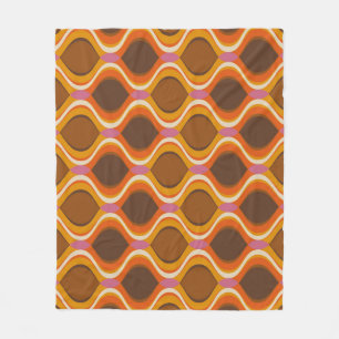 Retro Curves: 60s-70s Wallpaper Texture. Fleece Blanket