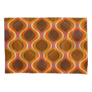 Retro Curves: 60s-70s Wallpaper Texture. Pillowcase