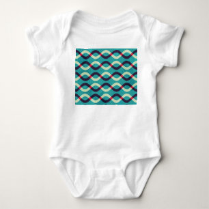 Retro Curves: Grunge Pattern Effect. Baby Bodysuit