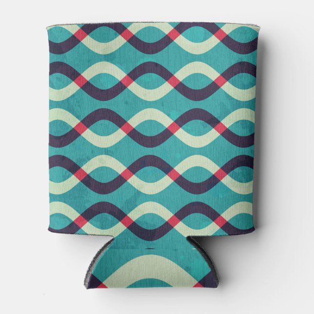 Retro Curves: Grunge Pattern Effect. Can Cooler (Front)