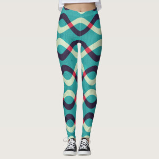 Retro Curves: Grunge Pattern Effect. Leggings