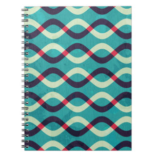 Retro Curves: Grunge Pattern Effect. Notebook