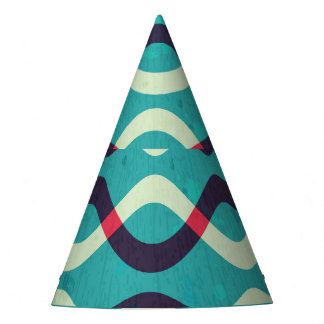 Retro Curves: Grunge Pattern Effect. Party Hat