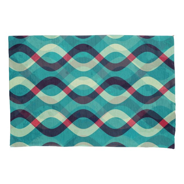 Retro Curves: Grunge Pattern Effect. Pillowcase (Front)