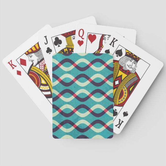 Retro Curves: Grunge Pattern Effect. Playing Cards (Back)