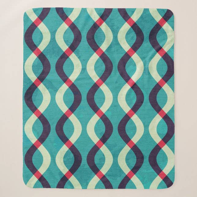 Retro Curves: Grunge Pattern Effect. Sherpa Blanket (Front)