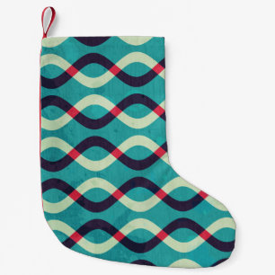 Retro Curves: Grunge Pattern Effect. Small Christmas Stocking