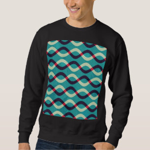 Retro Curves: Grunge Pattern Effect. Sweatshirt