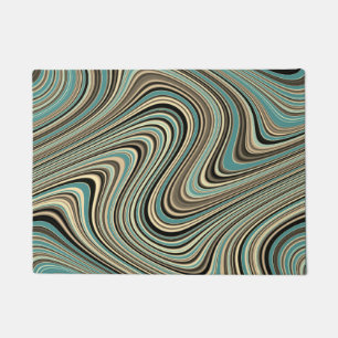 Retro Curvy Abstract Shapes Doormat