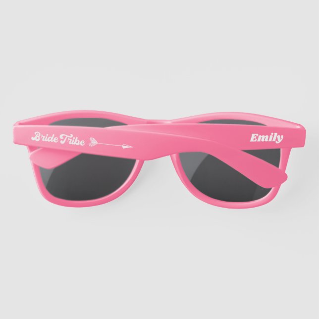 Retro Custom Bachelorette Bride Tribe Sunglasses (Back)