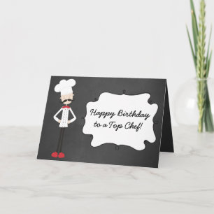 Retro Custom Chef Happy Birthday Greeting Card