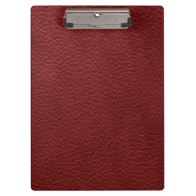 Retro Custom Dark Red Leather Clipboard (Front)