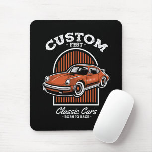 Retro Custom Fest Sports Car Design Mouse Pad