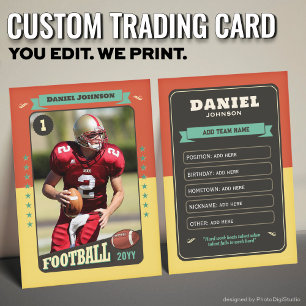 Retro Custom Football Trading Card Player Card