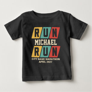 Retro Custom Name Marathon Support Baby T-Shirt