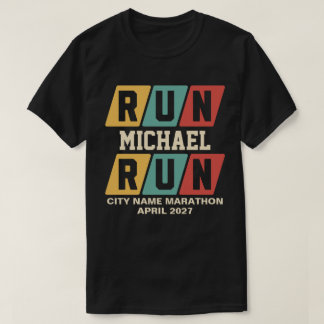 Retro Custom Name Marathon Support T-Shirt
