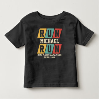 Retro Custom Name Marathon Support Toddler T-Shirt