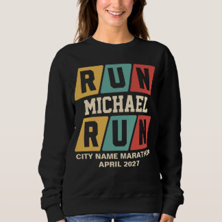 Retro Custom Name Marathon Support Womens Sweatshirt