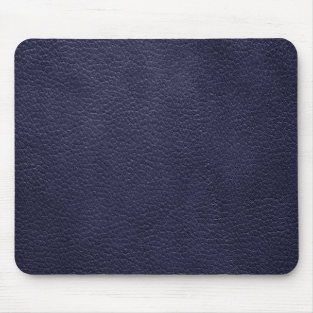 Retro Custom Navy Blue Leather Mouse Pad (Front)