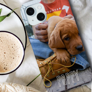 Retro Custom Pet Photo with Personalised Name iPhone 15 Case
