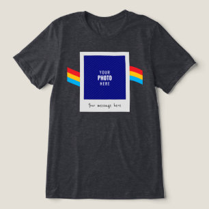 Retro Custom Photo Message Rainbow Tri-Blend Shirt