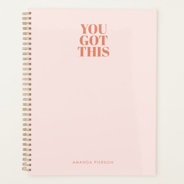 Retro Custom Pink Red Typography Planner (Front)