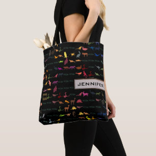 Retro Cute Animals Pattern Tote Bag