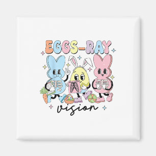 Retro Cute Bunny Eggs Ray Vision Nurse Easter Day Magnet
